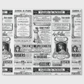 Victoriaans krant antiek Frans Zwart Wit Cadeaupapier (Vlak)