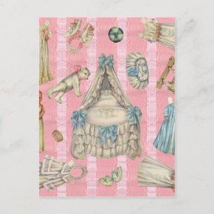 Victoriaans krantenpoppen briefkaart