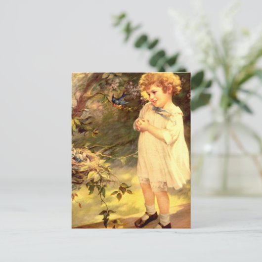 Victoriaans kudde met vogels briefkaart (Staand voorkant)