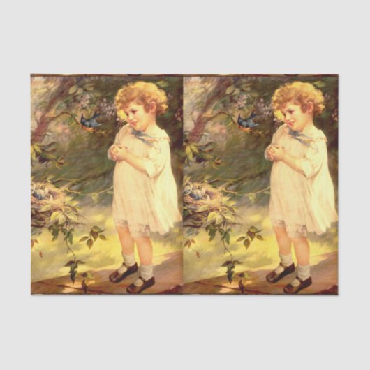 Victoriaans kudde met vogels tissuepapier (Voorkant)