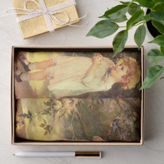 Victoriaans kudde met vogels tissuepapier (Geschenk)