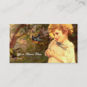 Victoriaans kudde met vogels visitekaartje (Voorkant)