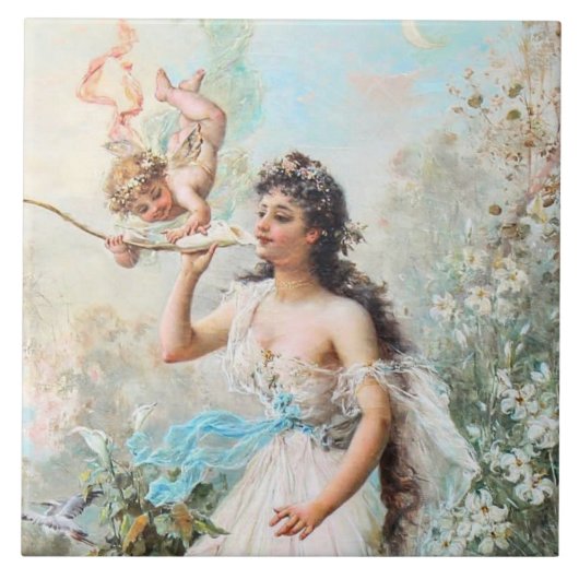 Victoriaans kunst Keramische Tegel Tegeltje (Voorkant)