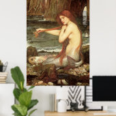 Victoriaans kunst met hoge resolutie — Mermaid afd Poster (Thuiskantoor)