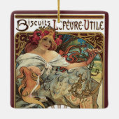 Victoriaans Kunst Nieuw bij Alphonse Mucha Keramisch Ornament (Achterkant)