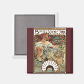 Victoriaans Kunst Nieuw bij Alphonse Mucha Magneet (Voorkant / Achterkant)