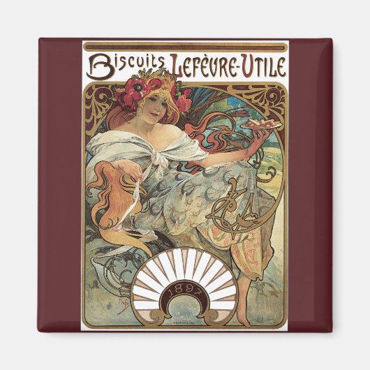 Victoriaans Kunst Nieuw bij Alphonse Mucha Magneet (Voorkant)