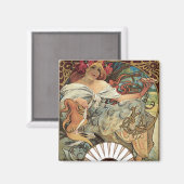  Victoriaans Kunst Nieuw bij Alphonse Mucha Magneet (Voorkant / Achterkant)