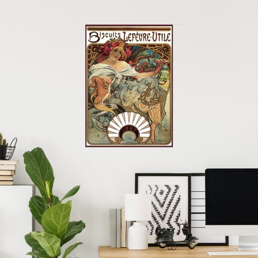  Victoriaans Kunst Nieuw bij Alphonse Mucha Poster (Thuiskantoor)