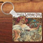  Victoriaans Kunst Nieuw bij Alphonse Mucha Sleutelhanger (Voorkant)