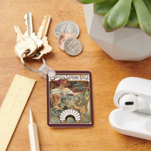  Victoriaans Kunst Nieuw bij Alphonse Mucha Sleutelhanger