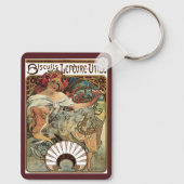  Victoriaans Kunst Nieuw bij Alphonse Mucha Sleutelhanger (Achterkant)