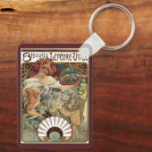  Victoriaans Kunst Nieuw bij Alphonse Mucha Sleutelhanger (Achterkant)