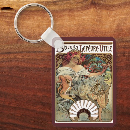  Victoriaans Kunst Nieuw bij Alphonse Mucha Sleutelhanger (Voorkant)