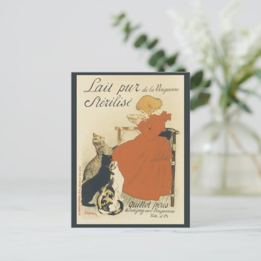  Victoriaans kunst Nieuw, Meisje met melkkatten Briefkaart (Staand voorkant)