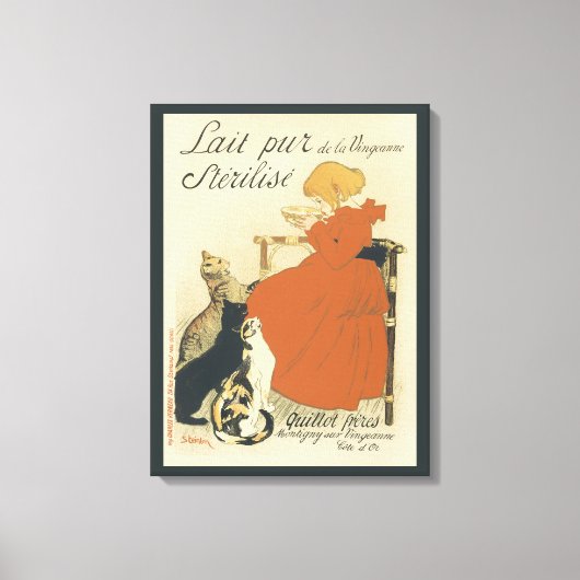 Victoriaans kunst Nieuw, Meisje met melkkatten Canvas Afdruk (Voorkant)