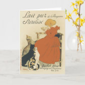  Victoriaans kunst Nieuw, Meisje met melkkatten Kaart (Gele Bloem)