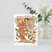 Victoriaans Kunst, Roos van Walter Crane Briefkaart (Staand voorkant)