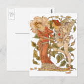  Victoriaans Kunst, Roos van Walter Crane Briefkaart (Voorkant / Achterkant)