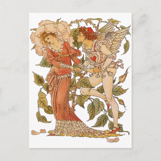  Victoriaans Kunst, Roos van Walter Crane Briefkaart (Voorkant)