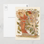  Victoriaans Kunst, Roos van Walter Crane Briefkaart (Voorkant / Achterkant)