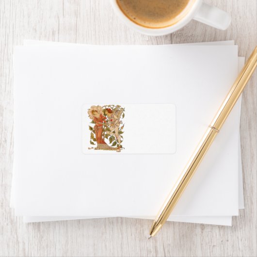  Victoriaans Kunst, Roos van Walter Crane Etiket (Insitu)