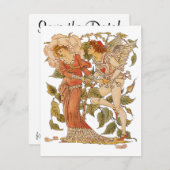  Victoriaans Kunst, Roos van Walter Crane Kaart (Voorkant / Achterkant)