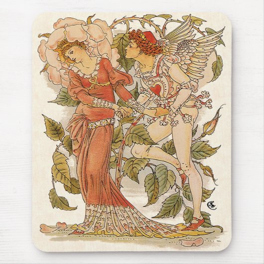  Victoriaans Kunst, Roos van Walter Crane Muismat (Voorkant)