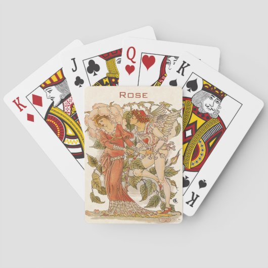  Victoriaans Kunst, Roos van Walter Crane Pokerkaarten (Achterkant)