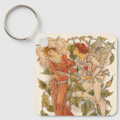 Victoriaans Kunst, Roos van Walter Crane Sleutelhanger (Voorkant)