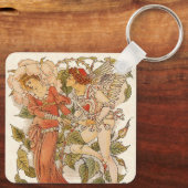  Victoriaans Kunst, Roos van Walter Crane Sleutelhanger (Achterkant)