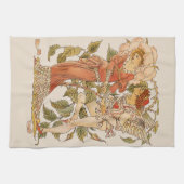  Victoriaans Kunst, Roos van Walter Crane Theedoek (Horizontaal)