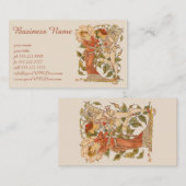  Victoriaans Kunst, Roos van Walter Crane Visitekaartje (Voorkant / Achterkant)