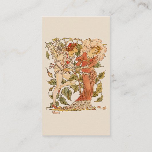  Victoriaans Kunst, Roos van Walter Crane Visitekaartje (Achterkant)