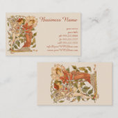  Victoriaans Kunst, Roos van Walter Crane Visitekaartje (Voorkant / Achterkant)
