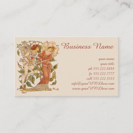  Victoriaans Kunst, Roos van Walter Crane Visitekaartje (Voorkant)