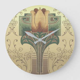 Victoriaans kunsten en ambachtelijke bloemen grote klok