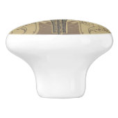 Victoriaans kunsten en ambachtelijke bloemen keramische knop (Zijkant)