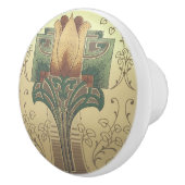 Victoriaans kunsten en ambachtelijke bloemen keramische knop (Rechts)