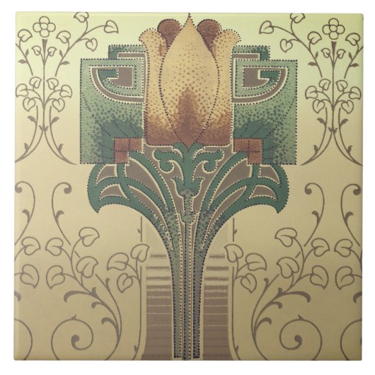 Victoriaans kunsten en ambachtelijke bloemen tegeltje (Voorkant)