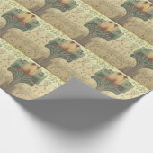 Victoriaans kunsten en bloempatroon voor ambachten cadeaupapier (Hoek)