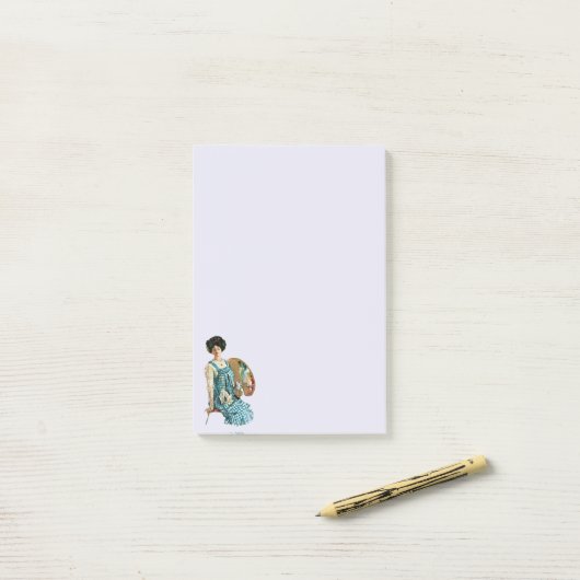  Victoriaans kunstenaar Lady Painter Palette Post-it® Notes (Op bureau)