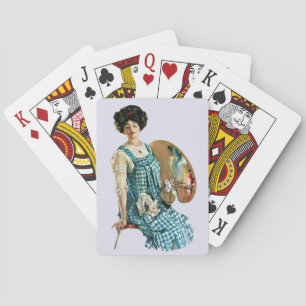 Victoriaans kunstenaar Lady Painter Palette Speelkaarten