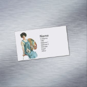 Victoriaans kunstenaar Lady Painter Palette Visitekaartje Magneet (Voorbeeld)