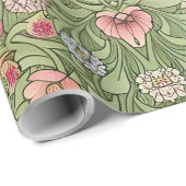 Victoriaans kunstnet geïnspireerd Floral Patroon Cadeaupapier (Rol Hoek)