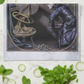 Victoriaans kunsttheedoek met de titel "Evening St Theedoek (Gevouwen)