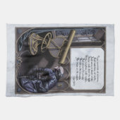 Victoriaans kunsttheedoek met de titel "Evening St Theedoek (Horizontaal)