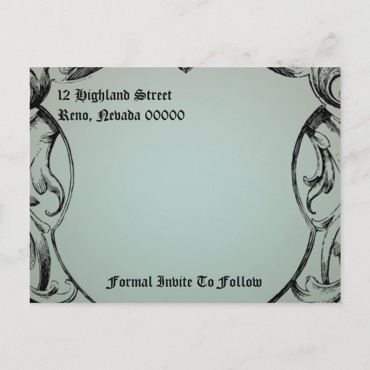 Victoriaans Kunstwerk sparen de Datum Aankondigingskaart (Achterkant)