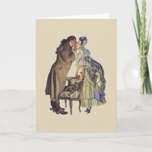 Victoriaans Kus Romantische Valentijn Feestdagen Kaart (Voorkant)