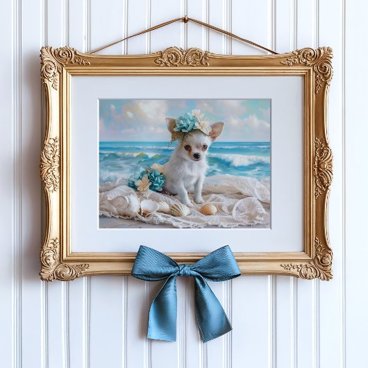 Victoriaans kust Chihuahua Puppy Beach Decoupage Tissuepapier